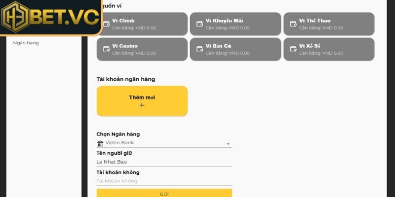 Cung cấp thông tin tài khoản
