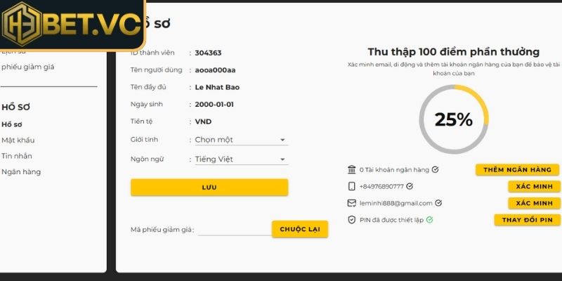 Xác minh tài khoản thành công

